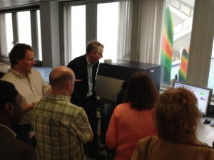 Dr Bergin shows us the £250,000 multi-laser flow cytometer