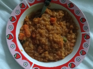 Vegetable and lentil dahl 