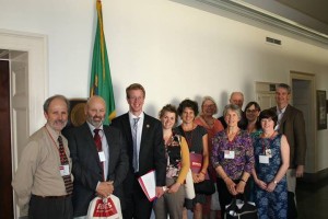 Nick and Julie Horlsen and US grassroots advocate meet CongressmanDerek Kilmer.