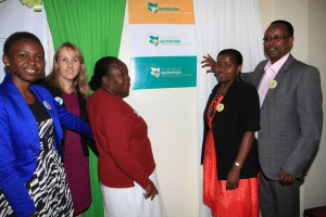 Representations of Kenya's SUN networks unveil CSA logos during the launch of the Alliance in May 2014
