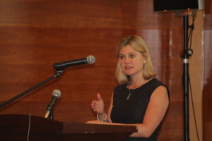 Secretary of State for DFID Justine Greening speaks at the Financing for Development Conference in Addis Ababa.  