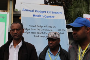 Signboard showing budget from Health Ministry and user-fees. Figures shown are up to date. 2007 is this year in the  Ethiopian calendar. 
